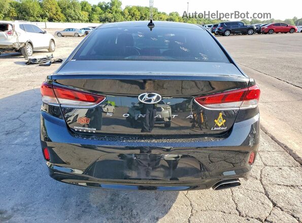 5NPE34AF8JH703373 2018 HYUNDAI SONATA Black Rear view