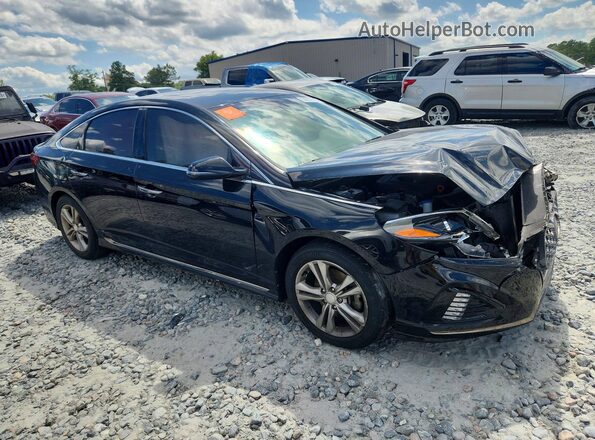5NPE34AF8JH703731 2018 HYUNDAI SONATA Black Przód prawy