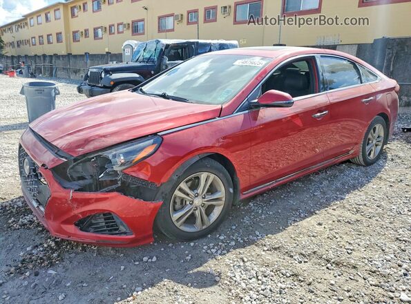 5NPE34AF8KH820680 2019 HYUNDAI SONATA Red Հետևի ձախ