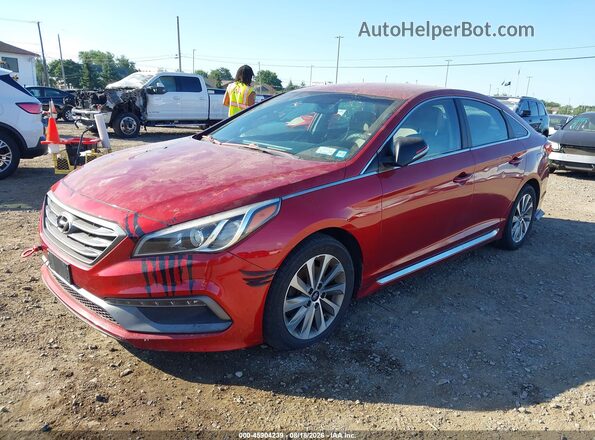 5NPE34AF9GH432784 2016 HYUNDAI SONATA Red Front left