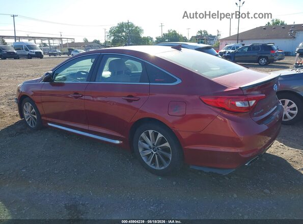 5NPE34AF9GH432784 2016 HYUNDAI SONATA Red Rear left