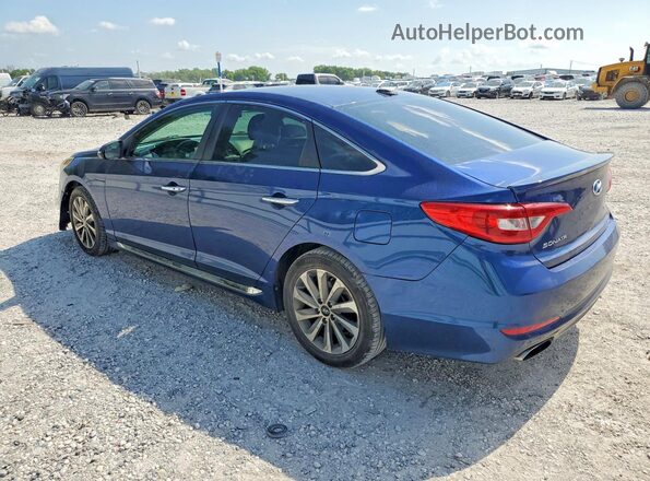 5NPE34AF9HH438618 2017 HYUNDAI SONATA Blue Trasero izquierdo