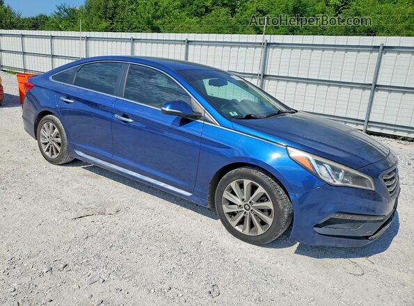 5NPE34AF9HH438618 2017 HYUNDAI SONATA Blue Delantero derecho