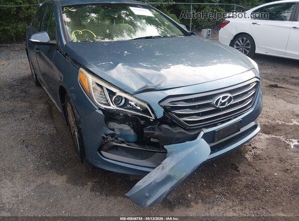 5NPE34AF9HH473465 2017 HYUNDAI SONATA Blue Front view