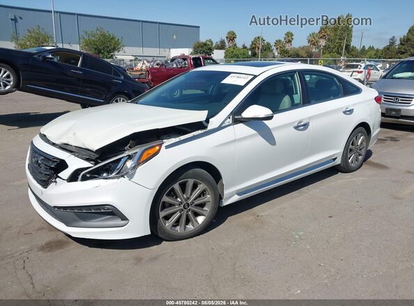 5NPE34AF9HH528710 2017 HYUNDAI SONATA White Առջևի ձախ երեք քառորդ տեսարան