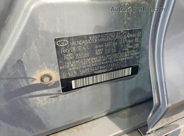 5NPE34AF9HH558855 2017 HYUNDAI SONATA Серебряный Вид подкапотного пространства