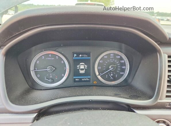 5NPE34AF9JH624844 2018 HYUNDAI SONATA Black Widok zestawu wskaźników