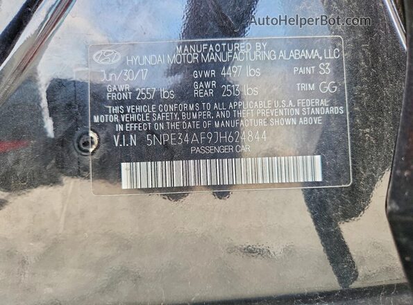 5NPE34AF9JH624844 2018 HYUNDAI SONATA Black Widok komory silnika
