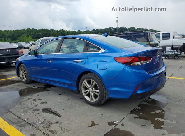5NPE34AF9JH659271 2018 HYUNDAI SONATA Blue Trasero izquierdo