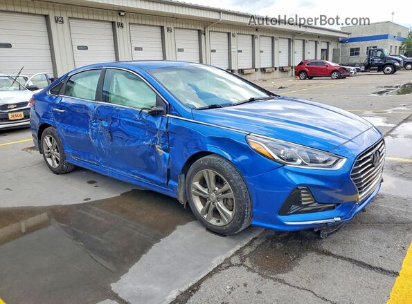 5NPE34AF9JH659271 2018 HYUNDAI SONATA Blue Delantero derecho
