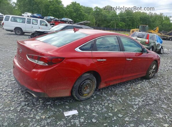 5NPE34AF9JH672523 2018 HYUNDAI SONATA Red უკანა მარჯვენა
