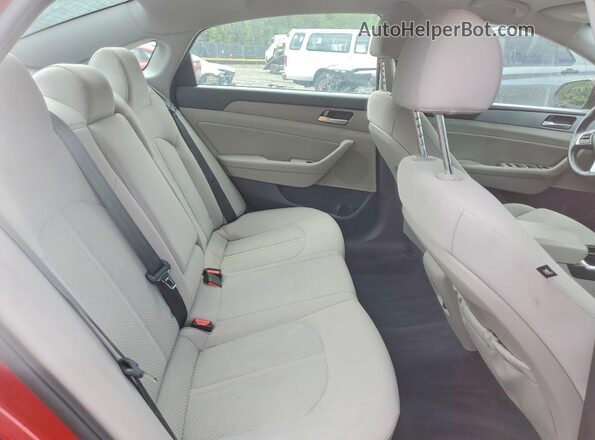 5NPE34AF9JH672523 2018 HYUNDAI SONATA Red უკანა სავარძლების ხედი