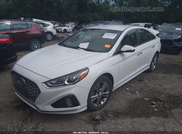 5NPE34AF9KH778715 2019 HYUNDAI SONATA Белый Передняя левая четверть