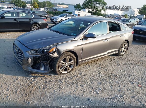 5NPE34AF9KH813639 2019 HYUNDAI SONATA Gray Առջևի ձախ երեք քառորդ տեսարան