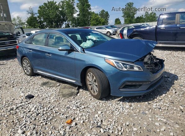 5NPE34AFXGH284869 2016 HYUNDAI SONATA Blue Передня права чверть