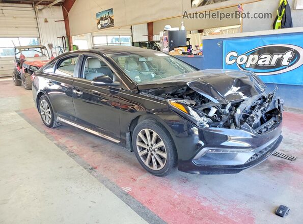 5NPE34AFXGH304344 2016 HYUNDAI SONATA Черный Передняя правая четверть