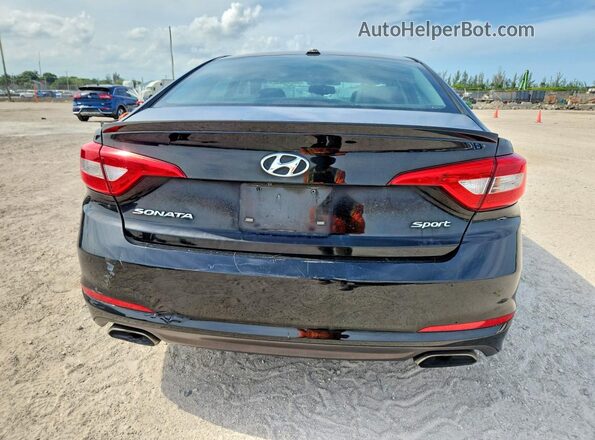 5NPE34AFXGH312900 2016 HYUNDAI SONATA Black Widok z tyłu