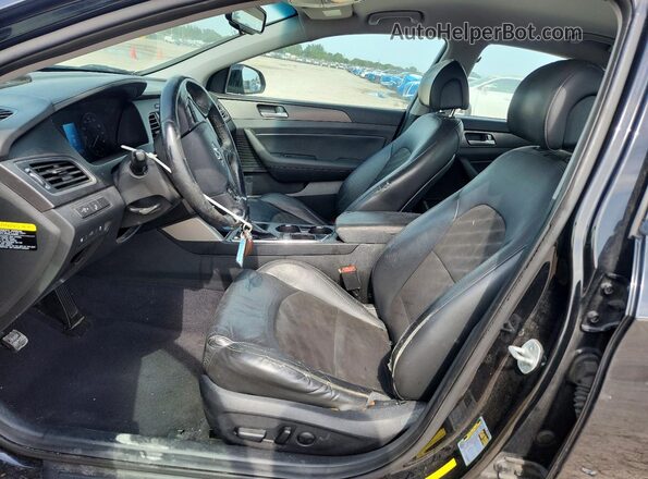 5NPE34AFXGH312900 2016 HYUNDAI SONATA Black Widok wnętrza z przodu