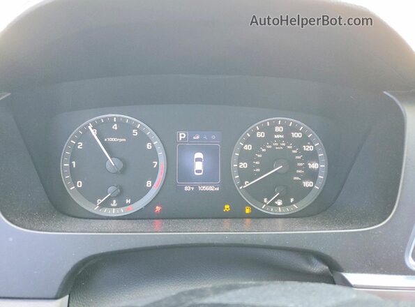5NPE34AFXGH392201 2016 HYUNDAI SONATA Silver Instrument cluster view