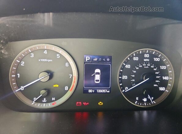 5NPE34AFXHH453760 2017 HYUNDAI SONATA Silver Вид щитка приладів