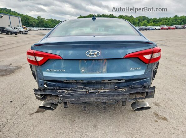 5NPE34AFXHH566639 2017 HYUNDAI SONATA Blue Rear view