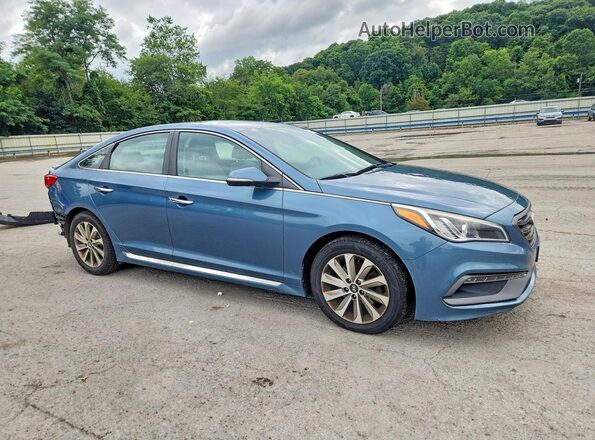 5NPE34AFXHH566639 2017 HYUNDAI SONATA Blue Front right