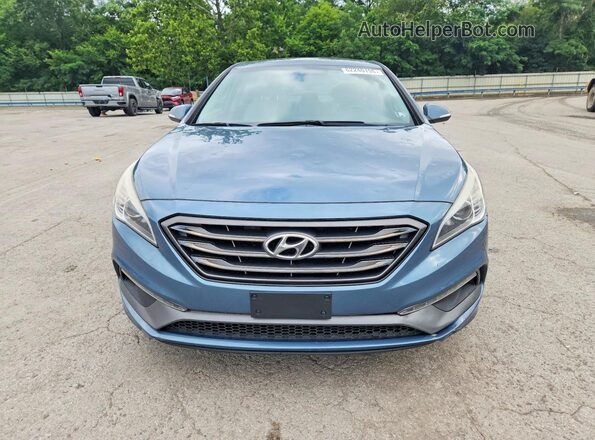5NPE34AFXHH566639 2017 HYUNDAI SONATA Blue Front view