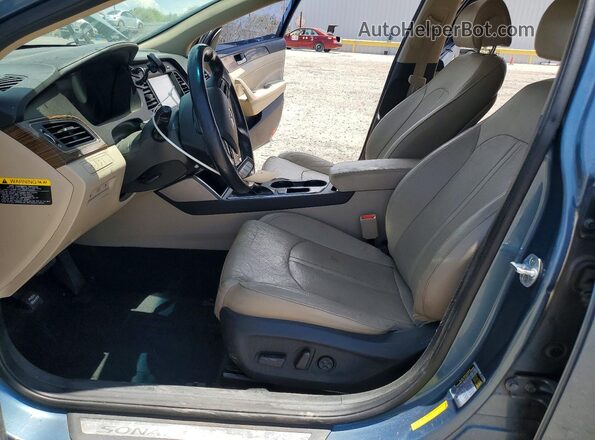 5NPE34AFXHH567340 2017 HYUNDAI SONATA Blue Front interior view