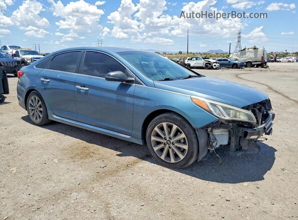 5NPE34AFXHH567340 2017 HYUNDAI SONATA Blue Front right