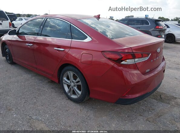 5NPE34AFXJH625730 2018 HYUNDAI SONATA Red Հետևի ձախ