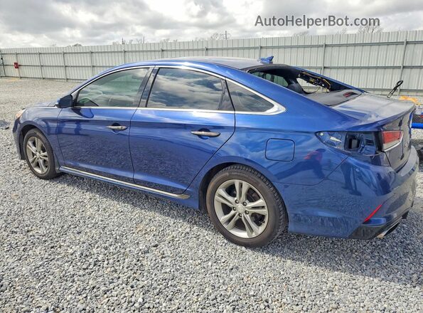 5NPE34AFXJH660056 2018 HYUNDAI SONATA Blue Rear left