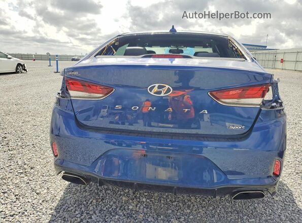 5NPE34AFXJH660056 2018 HYUNDAI SONATA Blue Rear view