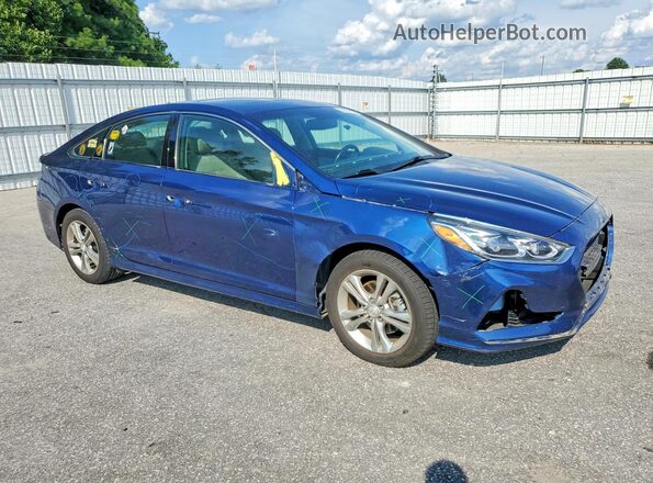 5NPE34AFXJH661739 2018 HYUNDAI SONATA Blue Delantero derecho
