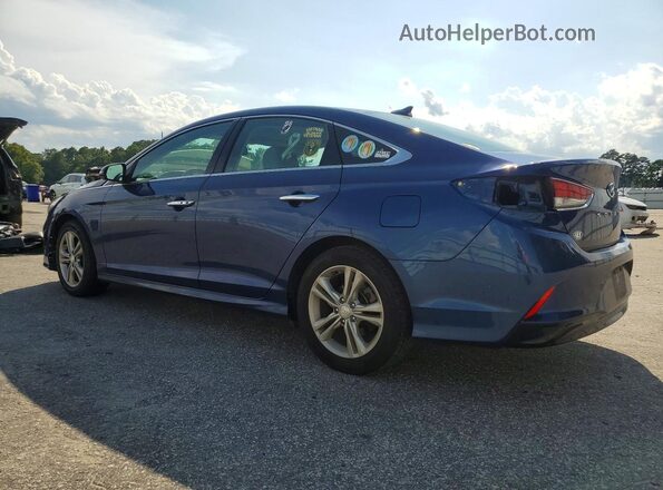 5NPE34AFXJH661739 2018 HYUNDAI SONATA Blue Trasero izquierdo