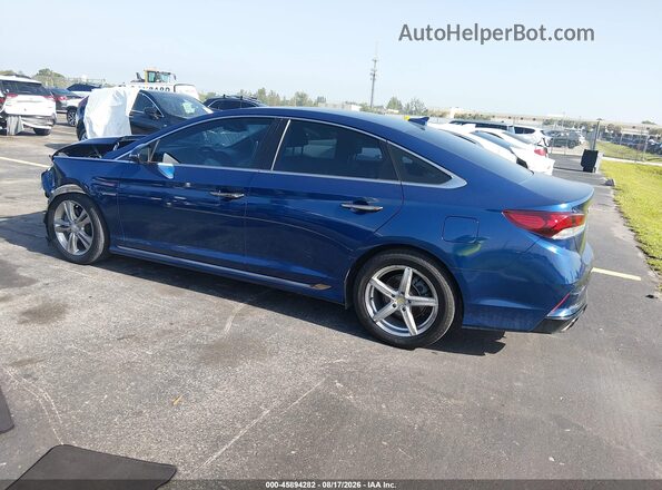 5NPE34AFXKH744301 2019 HYUNDAI SONATA Blue Հետևի ձախ