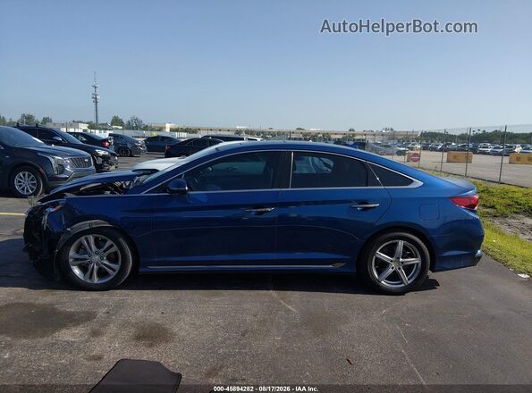 5NPE34AFXKH744301 2019 HYUNDAI SONATA Blue Սալոնի 360 աստիճան տեսք