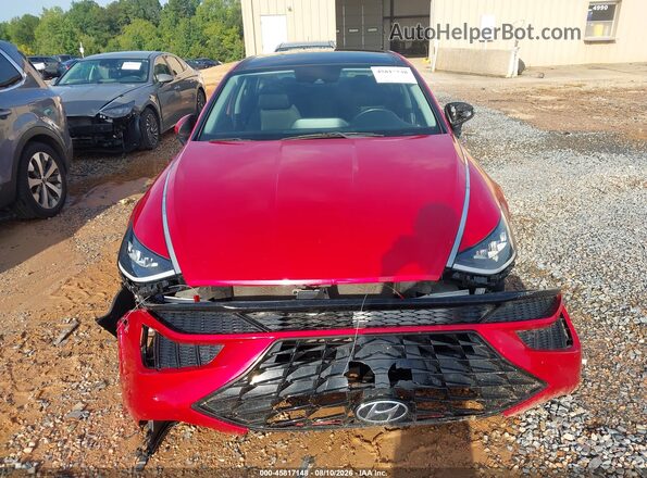 5NPEF4JA0MH078418 2021 HYUNDAI SONATA Red უკანა სალონის ხედი