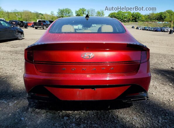 5NPEF4JA4LH001436 2020 HYUNDAI SONATA Red Հետևի տեսք
