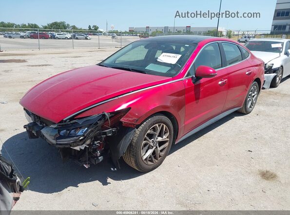 5NPEF4JA9MH108953 2021 HYUNDAI SONATA Red Vista tres cuartos delantera izquierda