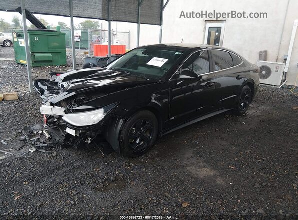 5NPEG4JA1NH149303 2022 HYUNDAI SONATA Black წინა მარცხენა ხედი სამი მეოთხედიდან
