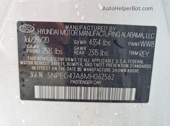 5NPEG4JA8MH062562 2021 HYUNDAI SONATA White Widok komory silnika