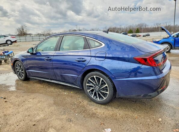 5NPEH4J21MH080889 2021 HYUNDAI SONATA Blue Задня права чверть
