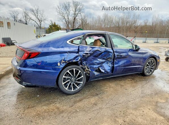 5NPEH4J21MH080889 2021 HYUNDAI SONATA Blue Передня права чверть