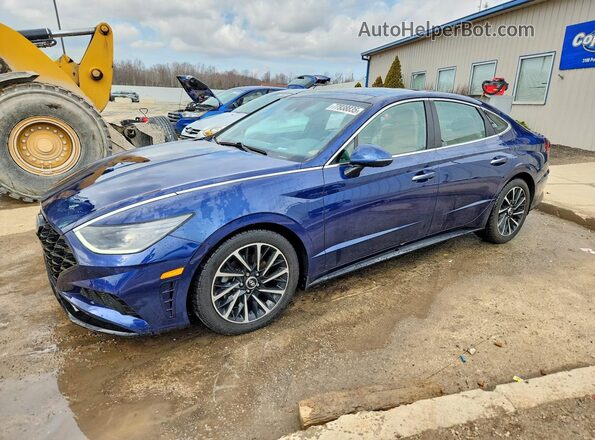 5NPEH4J21MH080889 2021 HYUNDAI SONATA Blue Задня ліва чверть