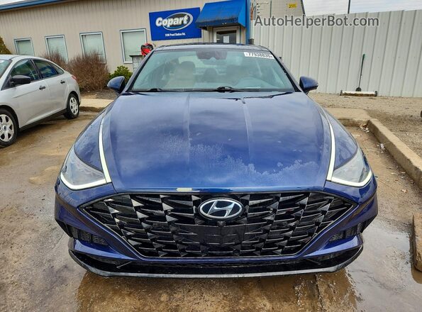 5NPEH4J21MH080889 2021 HYUNDAI SONATA Blue Вид салону спереду