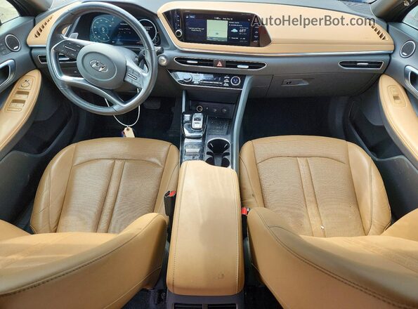 5NPEH4J21MH080889 2021 HYUNDAI SONATA Blue Вид задньої частини салону