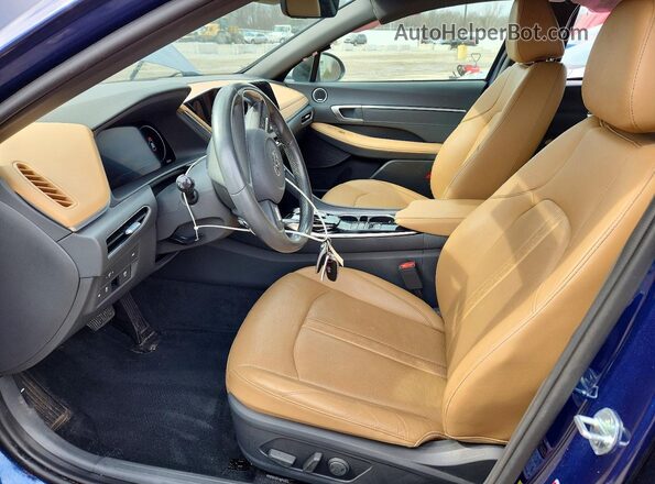 5NPEH4J21MH080889 2021 HYUNDAI SONATA Blue Вид задніх сидінь