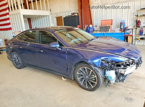 5NPEH4J22MH099399 2021 HYUNDAI SONATA Blue Przód prawy