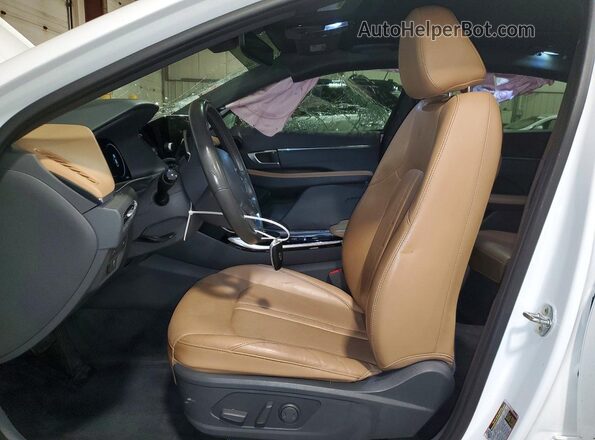 5NPEH4J24LH049649 2020 HYUNDAI SONATA White წინა სალონის ხედი
