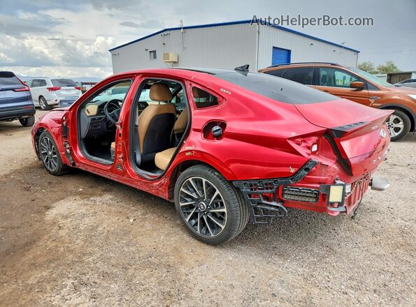 5NPEH4J24MH081499 2021 HYUNDAI SONATA Red Trasero izquierdo